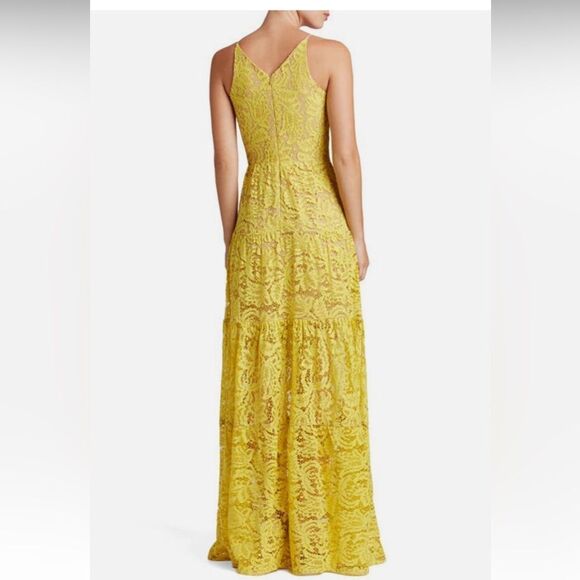 Dress the population Elegant Yellow Lace Maxi Dress, S - Picture 2 of 12